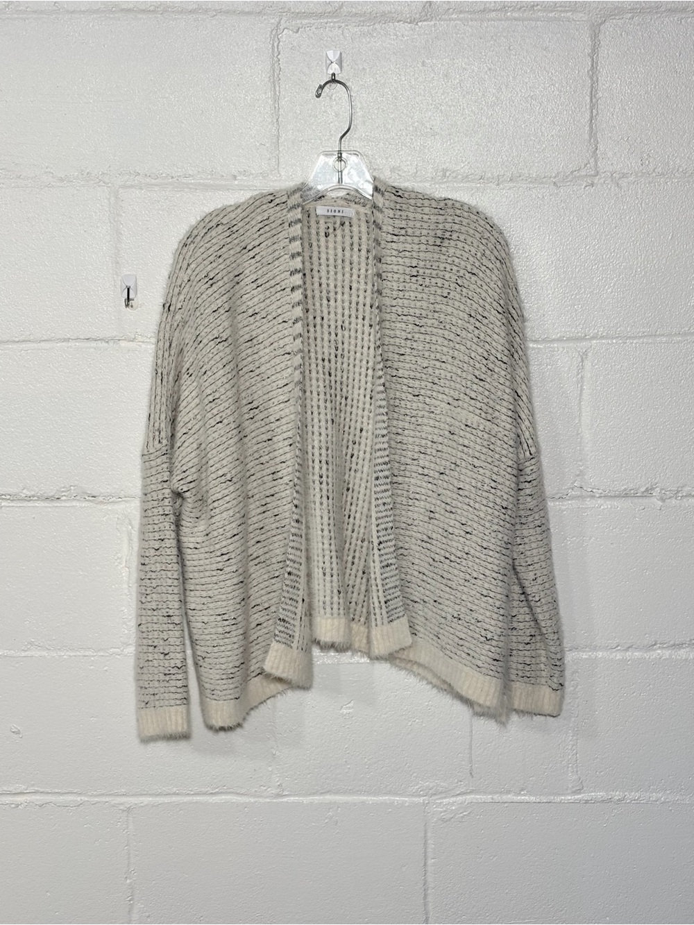 Sioni Cream Speckled Open Cardigan